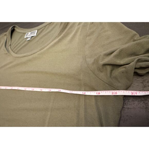JM Collection Olive Green 3/4 Sleeve Top - Sz M - Picture 6 of 10